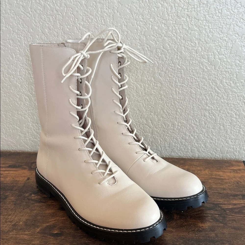 J.Crew Gwen Lug-Sole Leather Lace-Up Boots